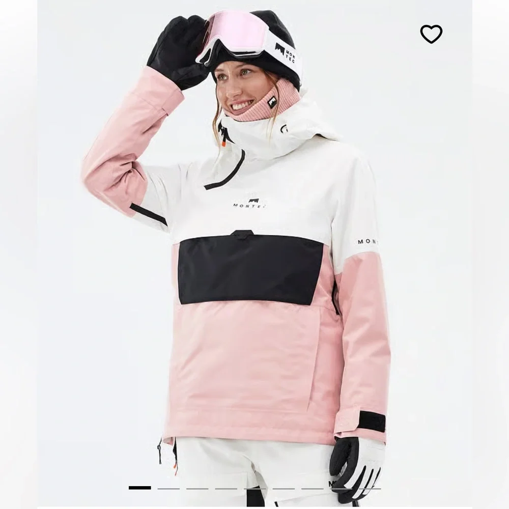 MONTEC Dune W Snowboard Jacket Women Old White/Black/Soft Pink - Picture 4 of 10
